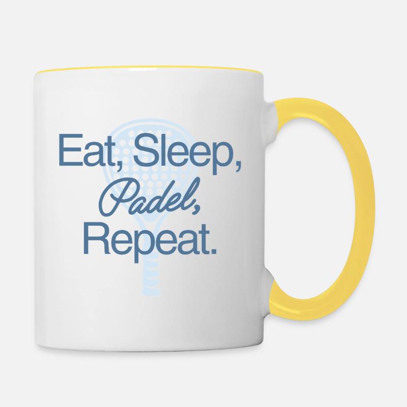 Manger dormir Padel répéter - Mug contrasté - blanc/jaune