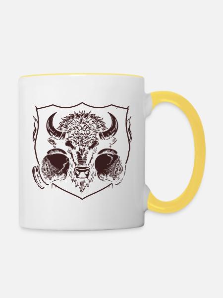 bison-boxer- - Tasse zweifarbig - Weiß/Gelb