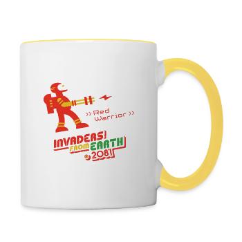 Invasoren von der Erde 2081 RED WARRIOR - Tasse zweifarbig - Weiß/Gelb - Rechts