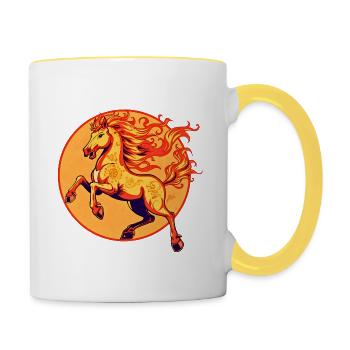 Fire Horse Chinese Zodiac - Contrasting Mug - white/yellow - Right