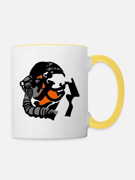 Jet Pilot - Tasse zweifarbig - Weiß/Gelb