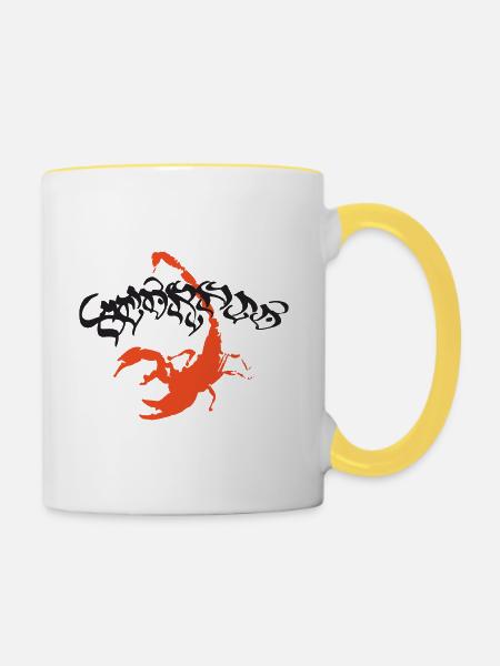 Skorpion - Tasse zweifarbig - Weiß/Gelb