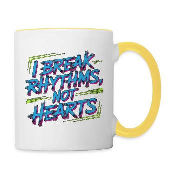 Cardiac TechI Break Rhythms Not Hearts Cath Lab - Tasse zweifarbig - Weiß/Gelb - Rechts