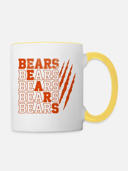 Bears Text mit gequälten Krallenspuren - Tasse zweifarbig - Weiß/Gelb