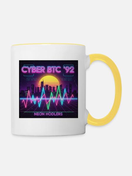 Cyber Trading - Tasse zweifarbig - Weiß/Gelb