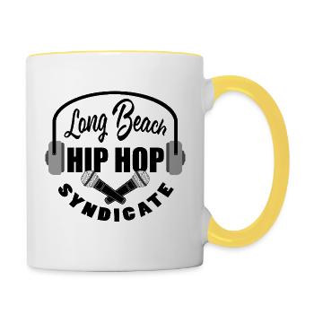 Crossing Microphones Black - Long Beach Music - Contrasting Mug - white/yellow - Right