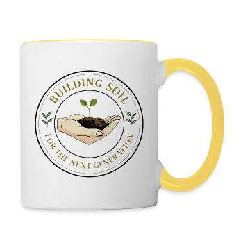 Selbstversorger Permakultur Öko Bauer Umwelt Aktiv - Tasse zweifarbig - Weiß/Gelb - Rechts