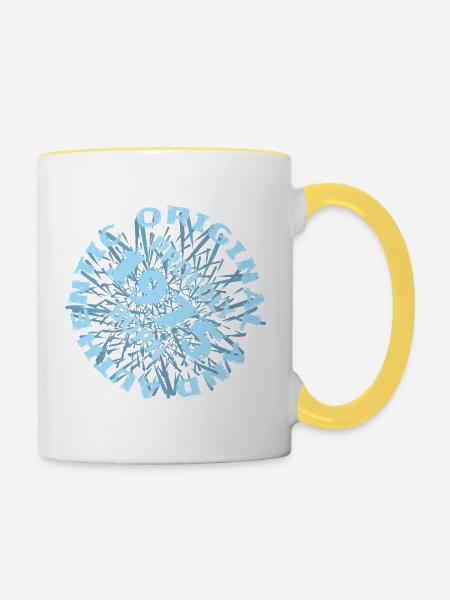 Spielfeld 1975 - Tasse zweifarbig - Weiß/Gelb
