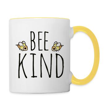 Bee Kind Typography - Contrasting Mug - white/yellow - Right