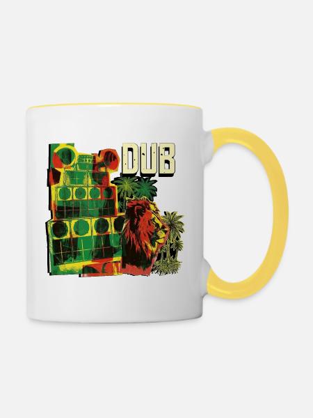 Dub Reggae Soundsystem Session - Tasse zweifarbig - Weiß/Gelb