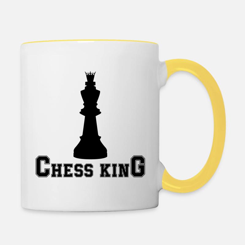 Schack kung - Tvåfärgad mugg - vit/gul