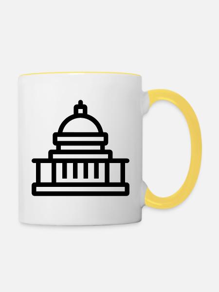 Regierung - Tasse zweifarbig - Weiß/Gelb
