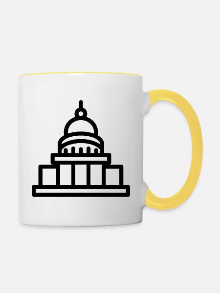 Regierung - Tasse zweifarbig - Weiß/Gelb