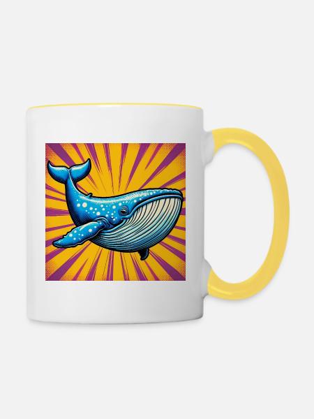 Wal - Tasse zweifarbig - Weiß/Gelb