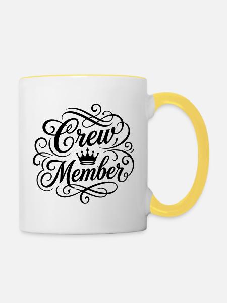 Crew Mitglied Krone - Tasse zweifarbig - Weiß/Gelb