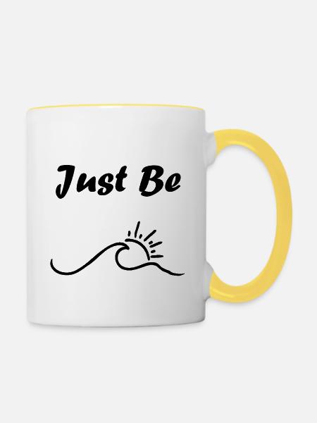 Betet einfach - Tasse zweifarbig - Weiß/Gelb