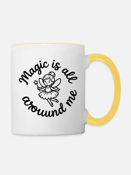 Fee - Tasse zweifarbig - Weiß/Gelb