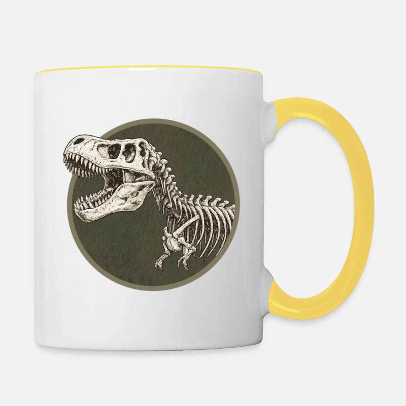 Dinosaur - Contrasting Mug - white/yellow