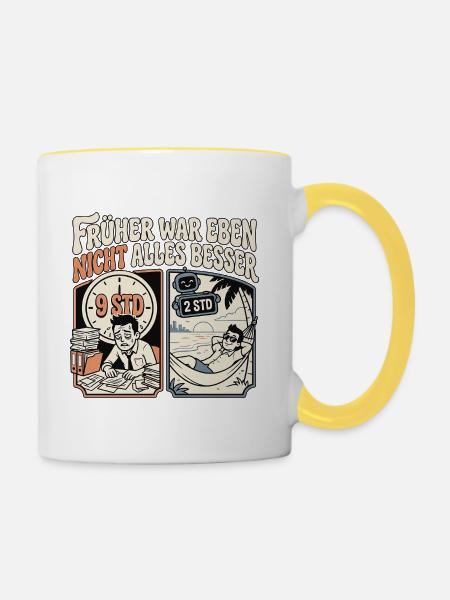 KI Gewinner - Tasse zweifarbig - Weiß/Gelb