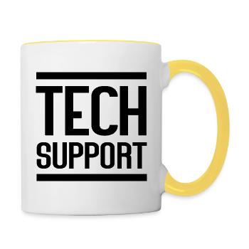Assistance technique - Mug contrasté - blanc/jaune - Droite