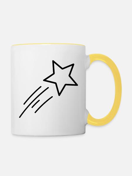 Sternschnuppe - Tasse zweifarbig - Weiß/Gelb
