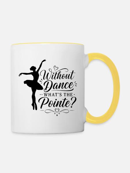 Balletttänzer Geschenk für Ballettlehrer - Tasse zweifarbig - Weiß/Gelb