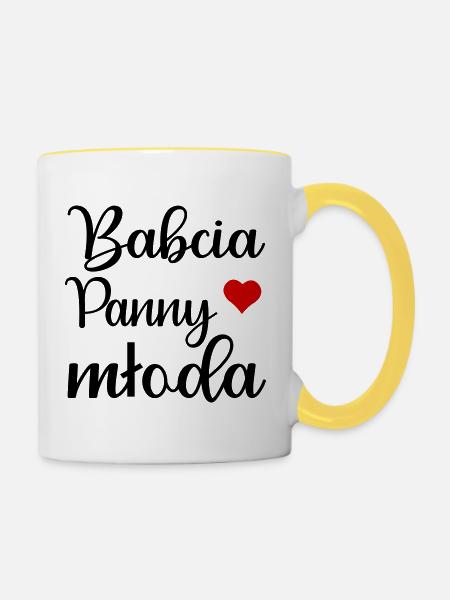 Polnische Großmutter, Braut - Tasse zweifarbig - Weiß/Gelb