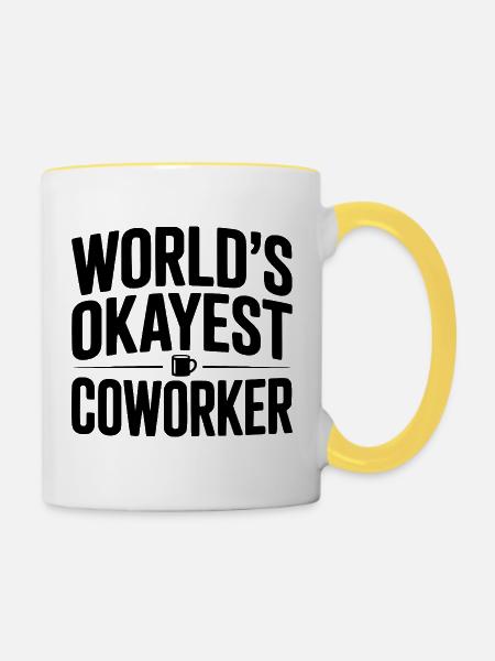 Der beste Kollege der Welt - Tasse zweifarbig - Weiß/Gelb