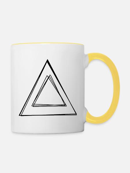 Griechischer Buchstabe Delta handgezeichnet - Tasse zweifarbig - Weiß/Gelb