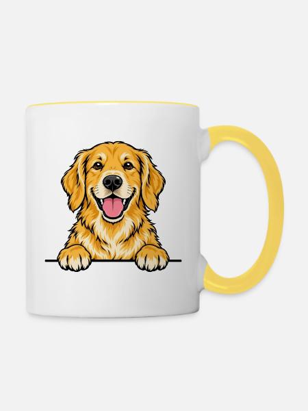 Golden Retriever - Tasse zweifarbig - Weiß/Gelb