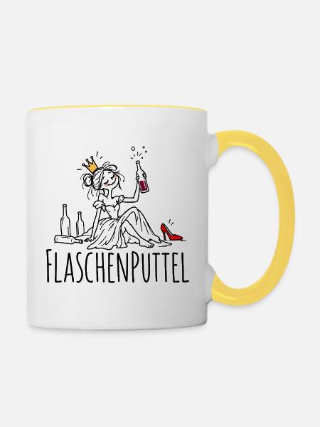Flaschenputtel – Märchenhaft beschwipst - Tasse zweifarbig - Weiß/Gelb