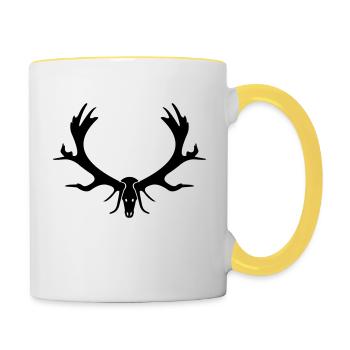 bois - Mug contrasté - blanc/jaune - Droite