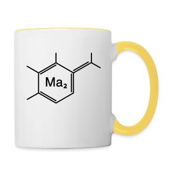 chemical mama - Mug contrasté - blanc/jaune - Droite