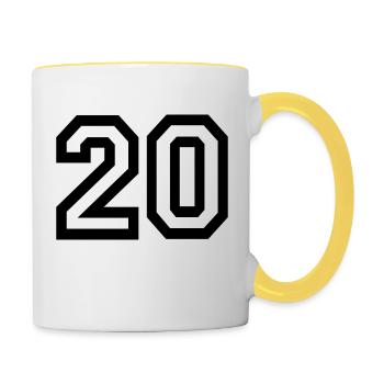 20 Collegestyle - Tasse zweifarbig - Weiß/Gelb - Rechts