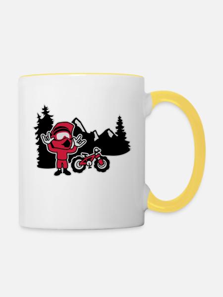 Freerider - Tasse zweifarbig - Weiß/Gelb