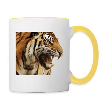 Danger tiger - Tasse zweifarbig - Weiß/Gelb - Rechts