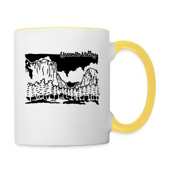 Yosemite Valley - Mug contrasté - blanc/jaune - Droite