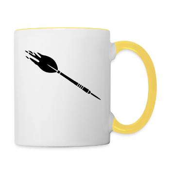 Dart Dartpfeil - Tasse zweifarbig - Weiß/Gelb - Rechts