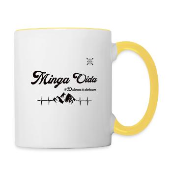Minga Oida Stuff - Tasse zweifarbig - Weiß/Gelb - Rechts