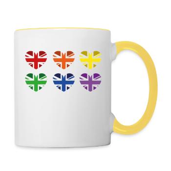 BRITISCHE REGENBOGENFLAGGE - Tasse zweifarbig - Weiß/Gelb - Rechts