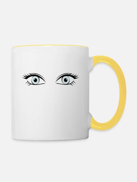 Auge - Tasse zweifarbig - Weiß/Gelb
