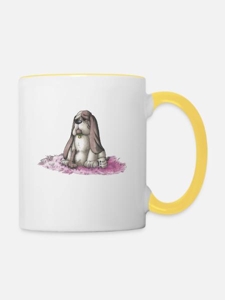 Basset - Tasse zweifarbig - Weiß/Gelb