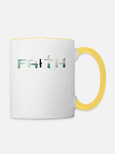 Glaube (Glaube) - Tasse zweifarbig - Weiß/Gelb