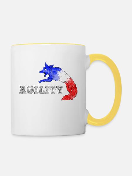 Beweglichkeit Grenze Frankreich - Tasse zweifarbig - Weiß/Gelb