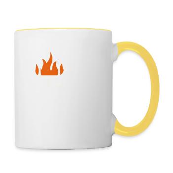 Grill König - Tasse zweifarbig - Weiß/Gelb - Rechts