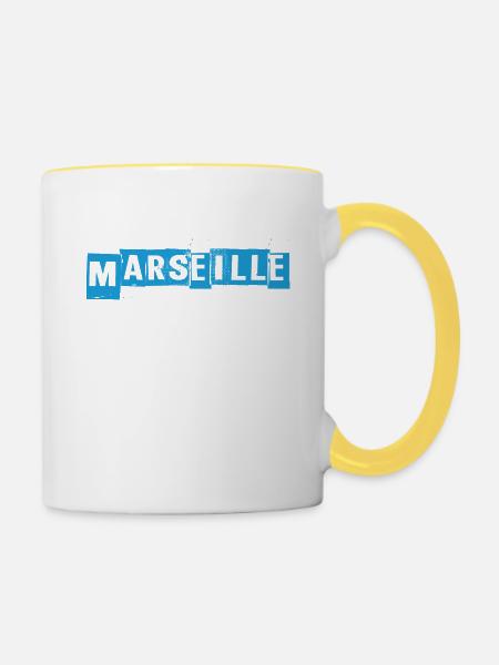 OM - Tasse zweifarbig - Weiß/Gelb