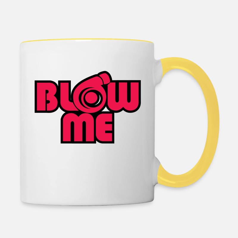 Souffle moi - Mug contrasté - blanc/jaune