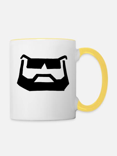 bart brille - Tasse zweifarbig - Weiß/Gelb