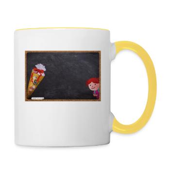 First day of school - Contrasting Mug - white/yellow - Right