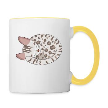 Bengal Kitten Cat - Contrasting Mug - white/yellow - Right